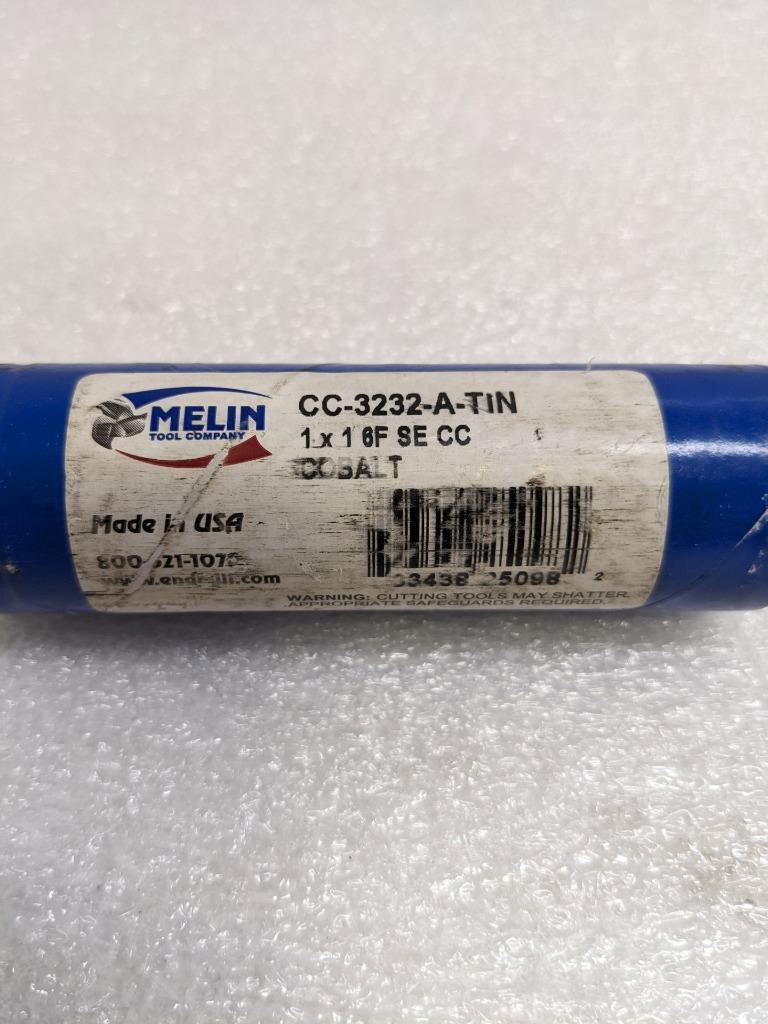 MELIN CC-3232-A-TIN COBALT END MILL 1X1 6F SE CC NEW R22T5