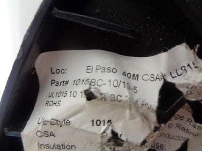 APPROVED MANUFACTURERS HOOK-UP WIRE 10 AWG 600V 1015-10/19-5 ~1500 FT NEW R12