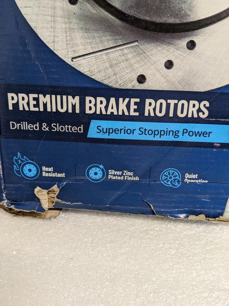 DETROIT AXLE FRONT DRILLED SLOTTED ROTORS (PAIR) 5X115 13X2.5" NEW R6