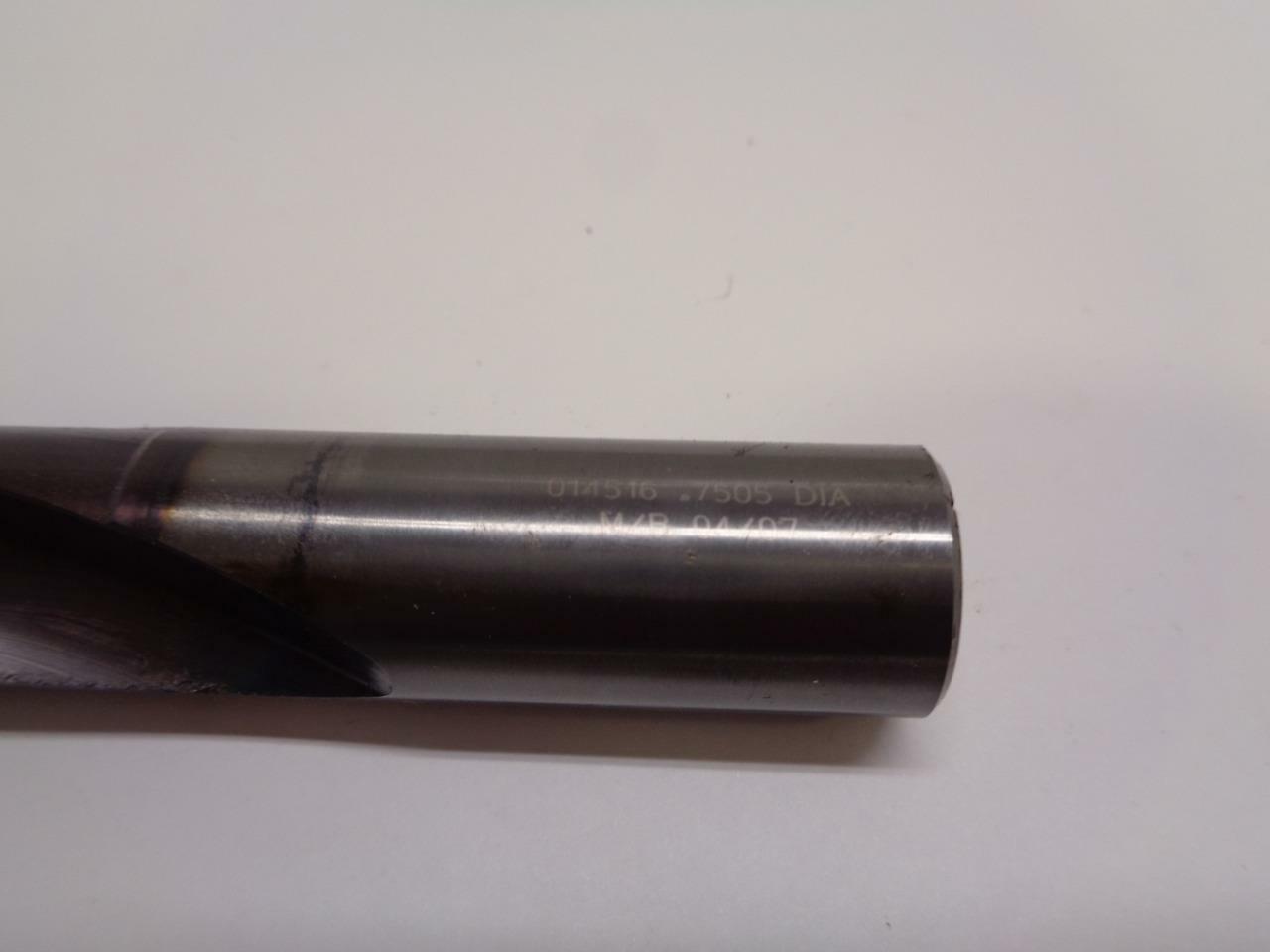 METAL REMOVAL STRAIGHT FLUTE DRILL BIT .7505" DIA. 014516 MBCBS