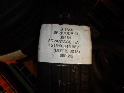 2 NOS BFGOODRICH ADVANTAGE T/A P 215 60 16 95V SL ALL SEASON TIRES 39484 BQ2