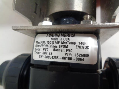 ASAHI SERIES 92 ELECTRIC ACTUATOR 400 TORQUE RHM W/ PVC T-14 DIAPHRAGM VALVE R16