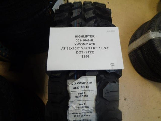 1 HIGHLIFTER X-COMP ATR AT 35 10 15 97N LRE 10PLY 001-1649HL TIRE BQ1