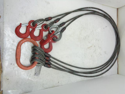 NEW USSLING 1/2" DIAM. 100" STEEL CABLE W/ HOOKS SR