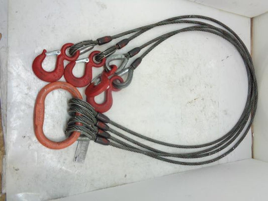 NEW USSLING 1/2" DIAM. 100" STEEL CABLE W/ HOOKS SR