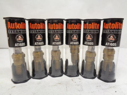 NEW AUTOLITE TITANIUM SPARK PLUGS 6 PACK ATi605 R13T5