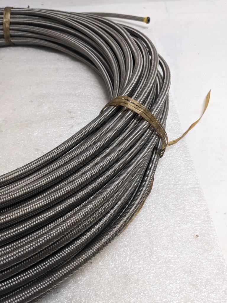 UNBRANDED BRAIDED 223' SS HOSE 5/16" ID 7/16" OD W/ PLASTIC TUBING NEW R5