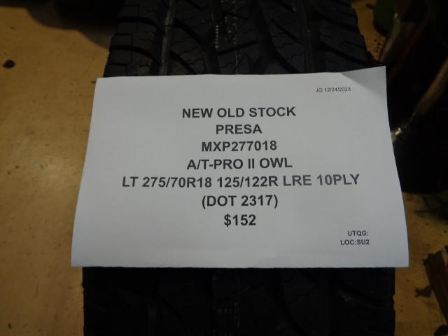 NOS PRESA A/T-PRO II OWL LT 275 70 18 125/122R LRE 10PLY TIRE MXP277018 CQ4