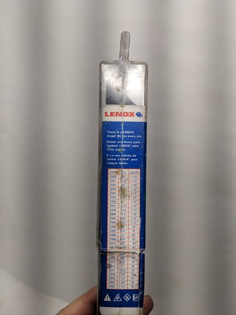 LENOX 31034 7-1/2" X 7/8" SHIP AUGER BIT NEW R22T5