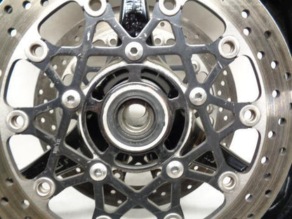 NEW ENKEI FRONT AND REAR MOTORCYCLE WHEEL FRONT 3X17 REAR 6X17 WITH USED ROTORS