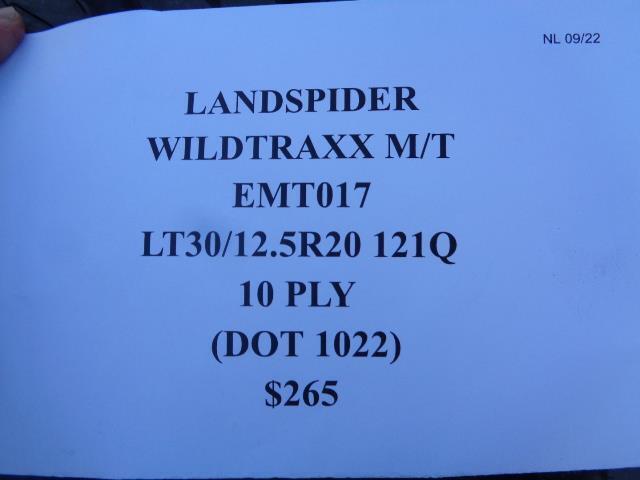 LANDSPIDER WILDTRAXX M/T BSW LT35 12.5 20 121Q LRE TIRE EMT017 SU16