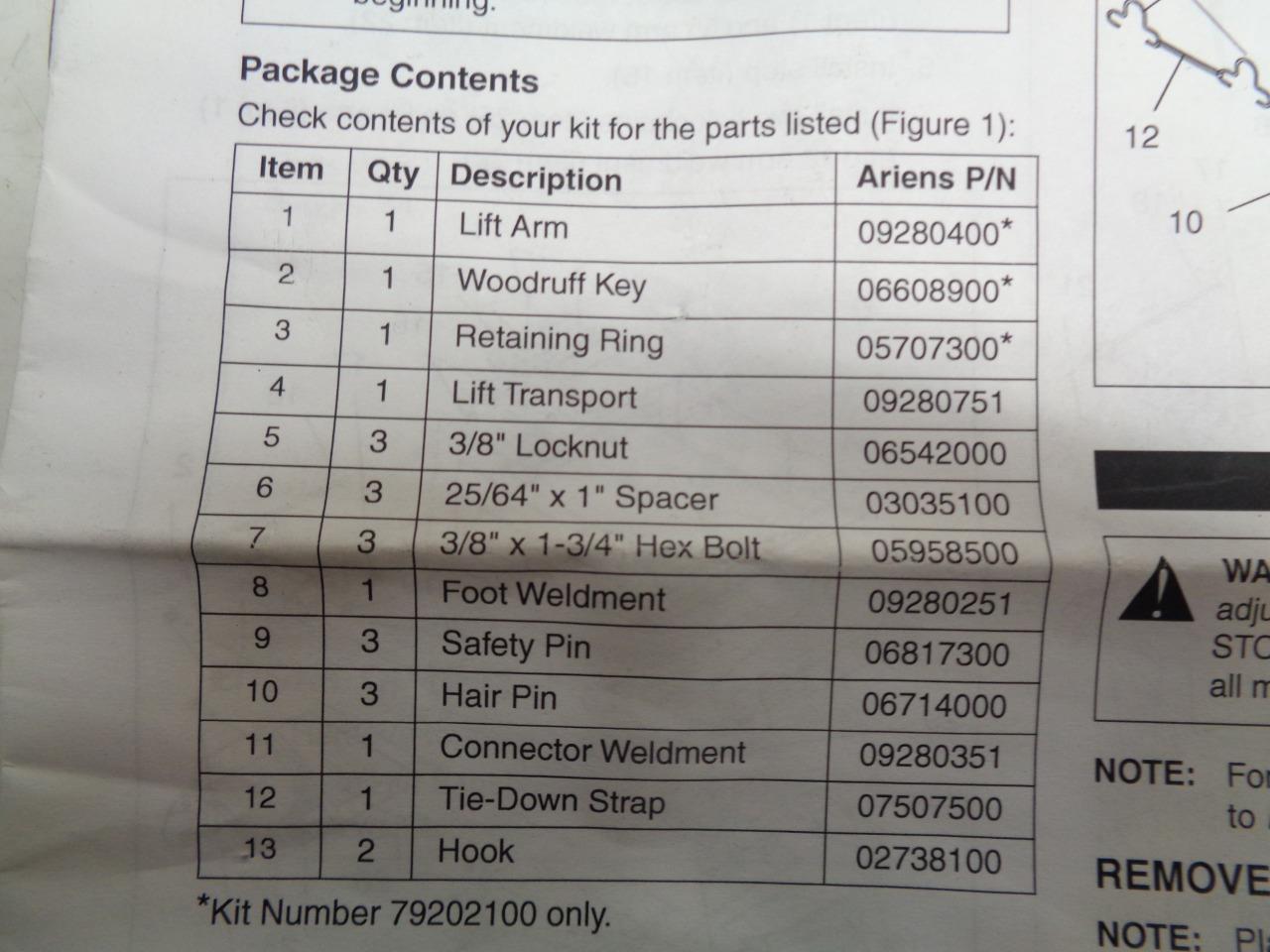 NEW LIFT TRANSPORT AND FOOT WELDMENT OF LIFTMASTER 79202100 KIT R18