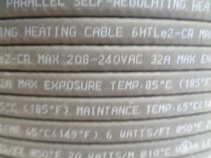 PARALLEL SELF-REGULATING HEATING CABLE 6HTLe2-CR 6 W/FT 20160821803 1000FT H1
