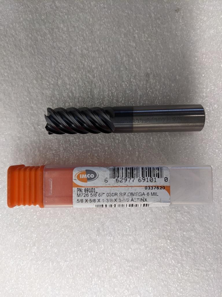 IMCO 69101 M726 5/8 6F 0.30R RR OMEGA-6 MILL 5/8 X 1-3/8 X 3-1/2 NEW R22T7