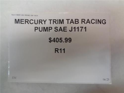 MERCURY RACING HYDRUALIC TRIM PUMP ASSEMBLY 12VDC SAE J1171 R11