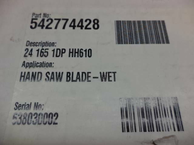 NEW HUSQVARNA 24"x.165 HH160 WET CUTTING HAND SAW DIAMOND BLADE 542774428 SP2