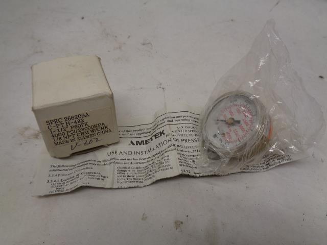 NEW AMETEK USG 0-4000 psi 0-28000 kPa PRESSURE GAUGE 266209A R17