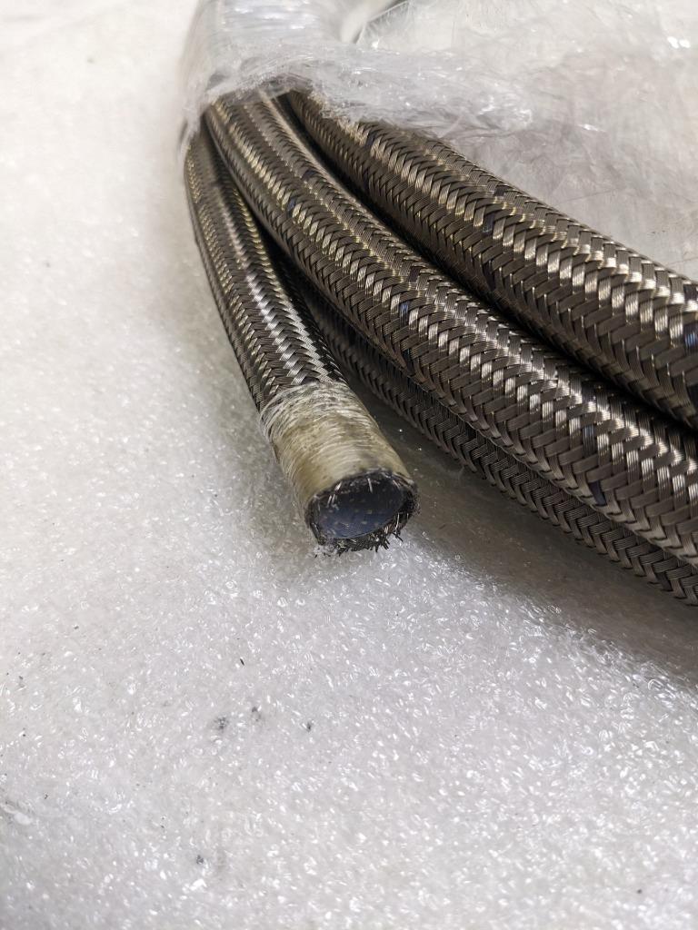 UNBRANDED BRAIDED METALLIC 26' HOSE 5/8" OD 1/2" ID TEFLON LINED NEW R3T3