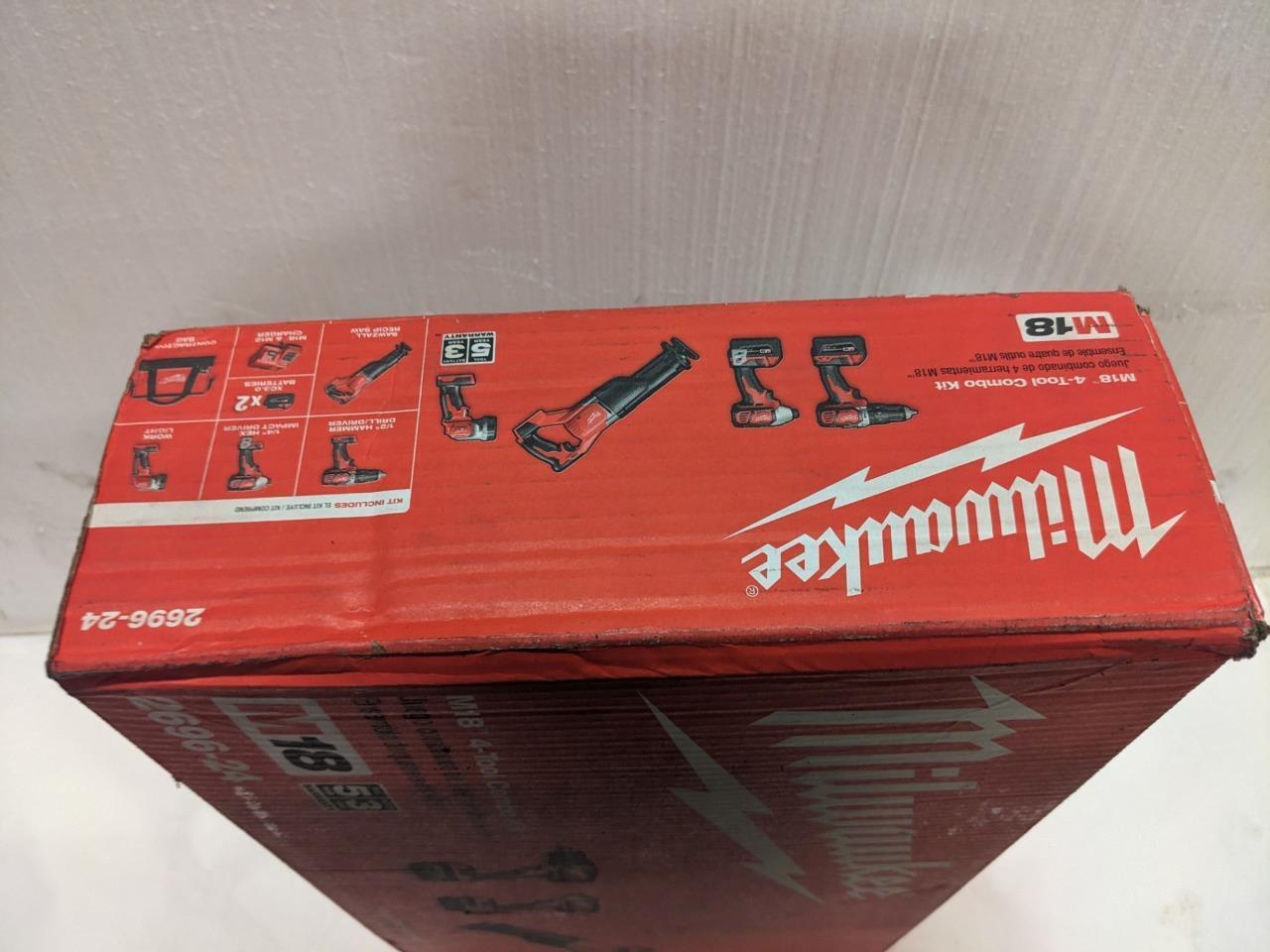 MILWAUKEE M18 CORDLESS LITHIUM-ION 4-TOOL COMBO KIT 2696-24 BSR35