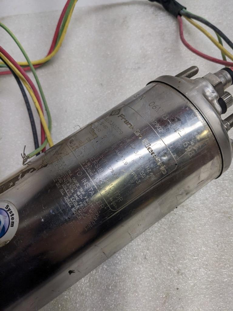 FRANKLIN ELECTRIC 2345229404 SUBMERSIBLE WELL MOTOR 3-WIRE 460V 3/4HP 3PH NEW H2
