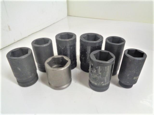 ASSORTMENT OF 8 DEEP IMPACT 6-POINT SOCKETS (RANDOM BRANDS AND SIZES) R28