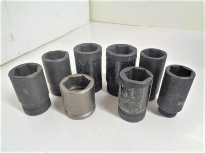 ASSORTMENT OF 8 DEEP IMPACT 6-POINT SOCKETS (RANDOM BRANDS AND SIZES) R28