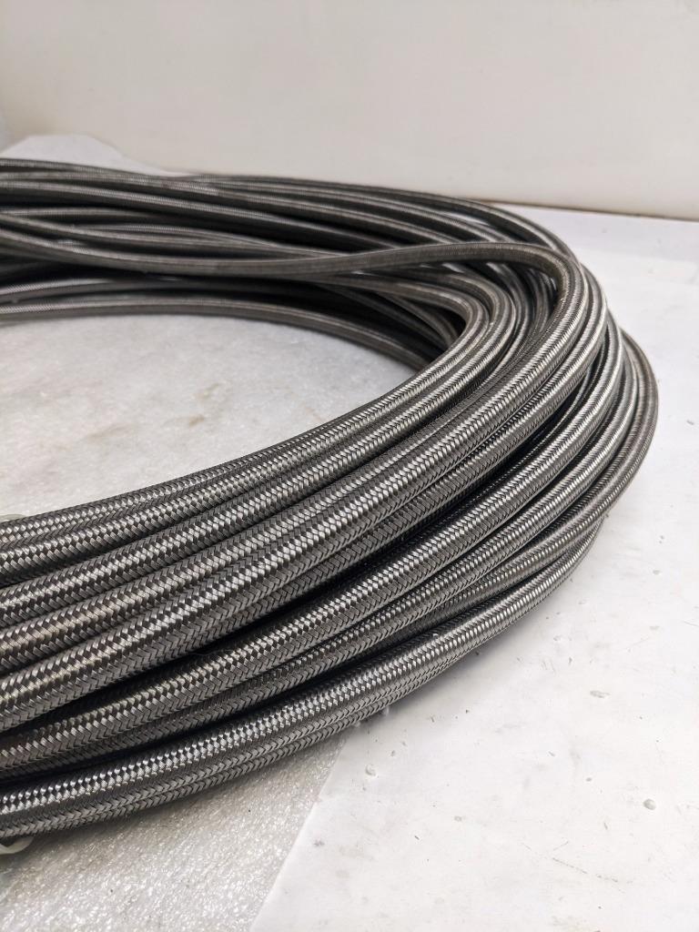 UNBRANDED BRAIDED STAINLESS STEEL 258' HOSE 1/2" OD 3/8" ID PTFE NEW R17