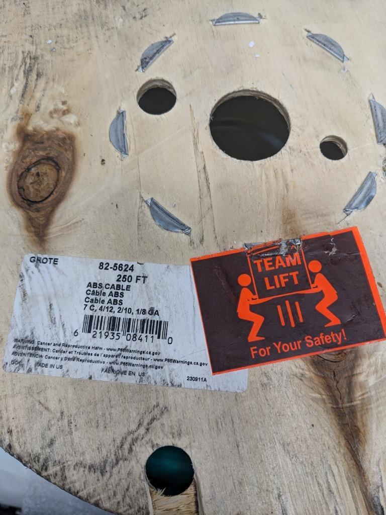 GROTE INDUSTRIES 82-5624 ABS TRAILER CABLE 60V 7C 4/12 2/10 1/8 GA 250FT NEW B2