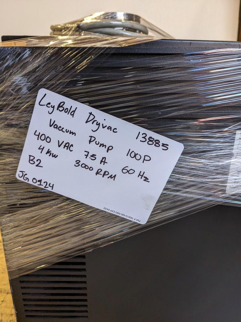 LEYBOLD DRYVAC VACCUM PUMP 100P 400VAC 7.5A 60HZ 4KW 3000RPM 13885 B2