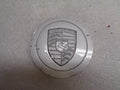 Porsche Metal Center Cap Silver Engraved Face Set of 3 76mm USED GENUINE R23