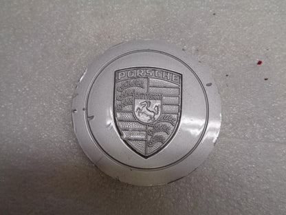 Porsche Metal Center Cap Silver Engraved Face Set of 3 76mm USED GENUINE R23