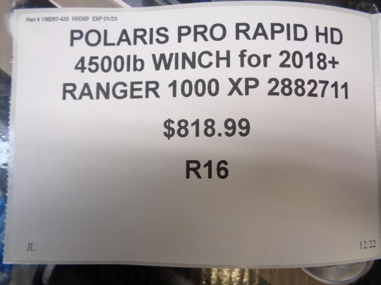 POLARIS PRO RAPID HD 4500lb WINCH for 2018+ RANGER 1000 XP 2882711 R16