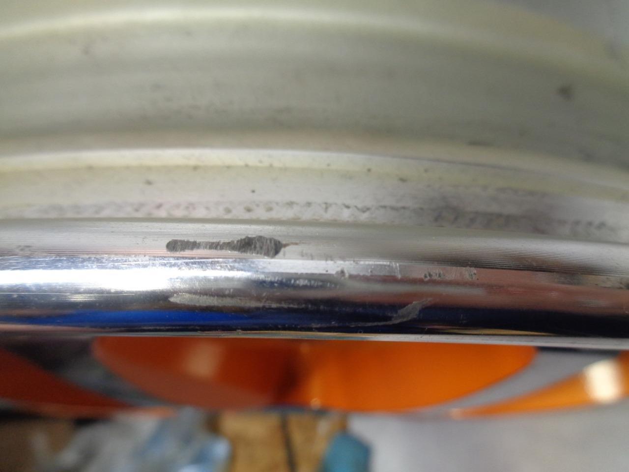 USED WORK BERSAGLIO WHEEL 18x8.5 5x120.7 ET56 CHROME & ORANGE 2PC WR