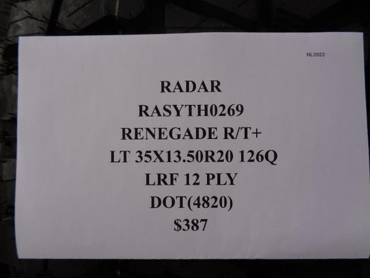 RADAR RENEGADE + RT LT 35 13.50 20 126Q LRF12PLY  RASYTH0269  SU16