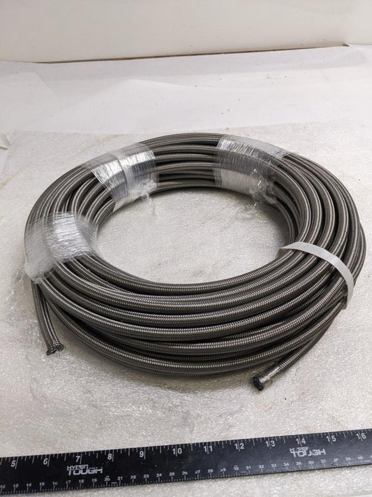 UNBRANDED BRAIDED 99' METAL HOSE 5/16" ID 7/16" OD W/ PLASTIC TUBING NEW R3T3