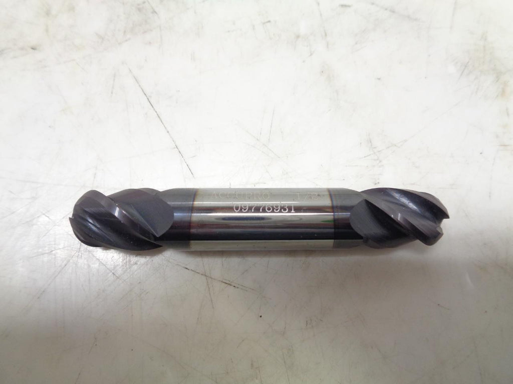 NEW ACCUPRO 09776931 CARBIDE DOUBLE END MILL 1/2"x3/4" 4 FLUTE R22T6BG