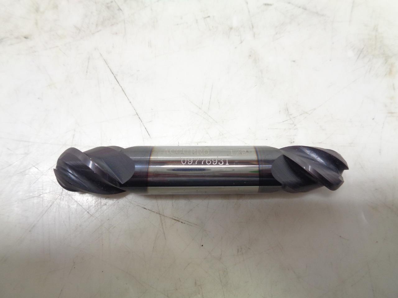 NEW ACCUPRO 09776931 CARBIDE DOUBLE END MILL 1/2"x3/4" 4 FLUTE R22T6BG