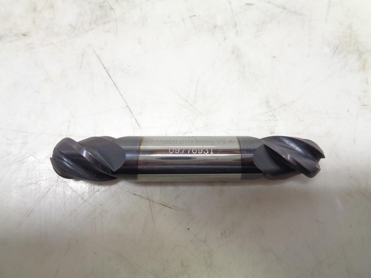 NEW ACCUPRO 09776931 CARBIDE DOUBLE END MILL 1/2"x3/4" 4 FLUTE R22T6BG