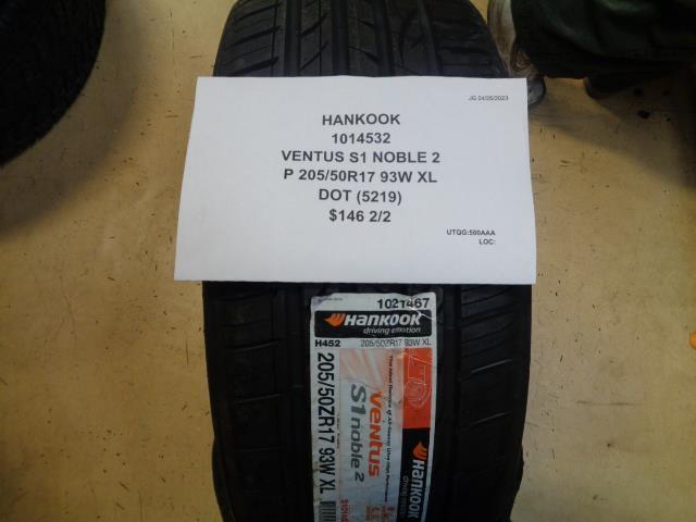 1 HANKOOK VENTUS S1 NOBLE 2 P 205 50 17 93W XL 1014532 TIRE BQ2