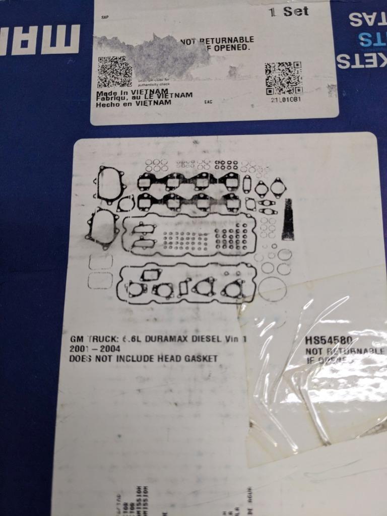 MAHLE HS54580 GASKET KIT FOR 2001-2004 GM TRUCK 6.6L DURAMAX DIESEL NEW R15