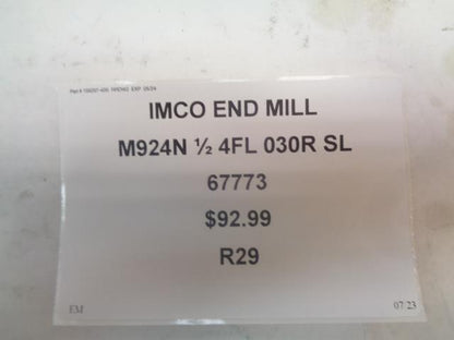 IMCO END MILL M924N ½ 4FL 030R SL 67773 R29
