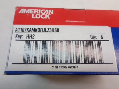 NEW MASTER LOCK AMERICAN LOCK ALUMINUM PADLOCK 6PCS HH2 KEY A1107KAMKORJ R27