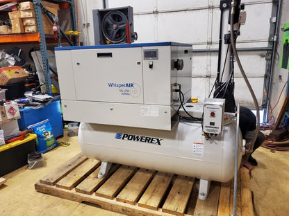 Powerex Whisper Air STES0754 Oil Less Scroll Air Compressor Drier 23scfm 120G