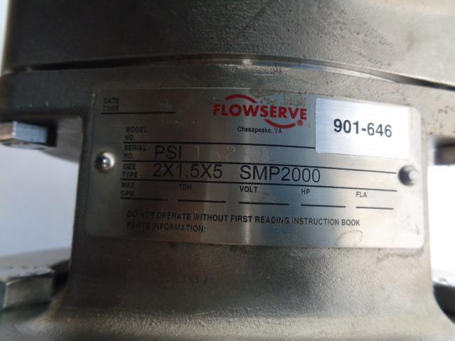 FLOWSERVE 2X1.5X5 BALDOR MOTOR CENTRIFUGAL PUMP 7.5HP 460V 60Hz SMP2000 NEW J1