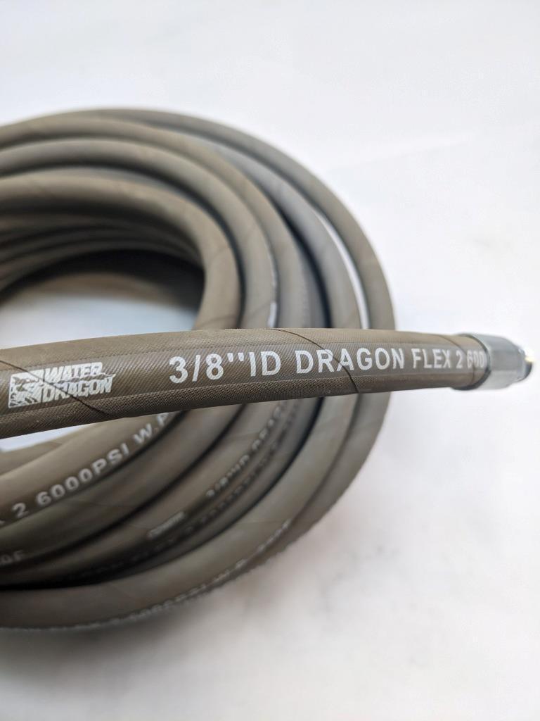 WATER DRAGON 3/8'-GRAY DRAGON FLEX 2-6000 PSI-250  WIRE HOSE NEW B2