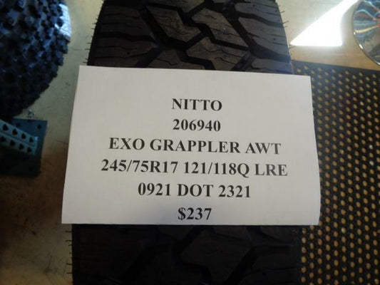 1 NEW NITTO EXO GRAPPLER AWT 245 75 17 121/118Q LRE TIRE 206940