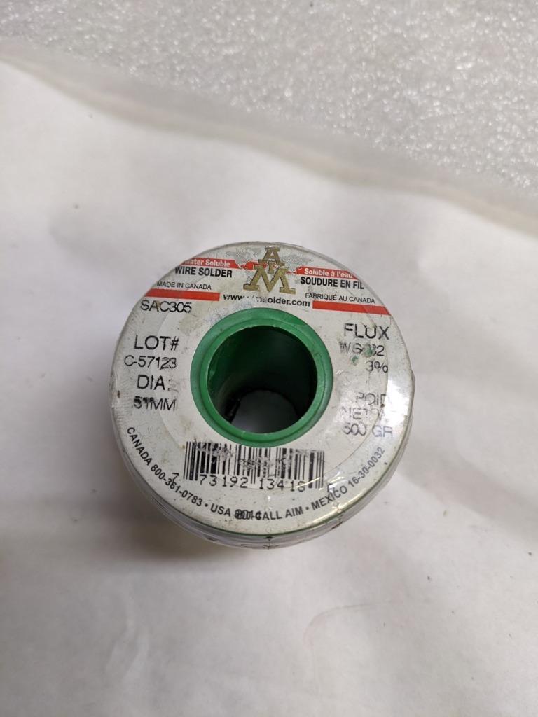 AIM SOLDER SAC305 3% 1LB SOLDER WIRE/ WATER SOLUBLE/LEAD FREE/1LB SPOOL NEW R6TA