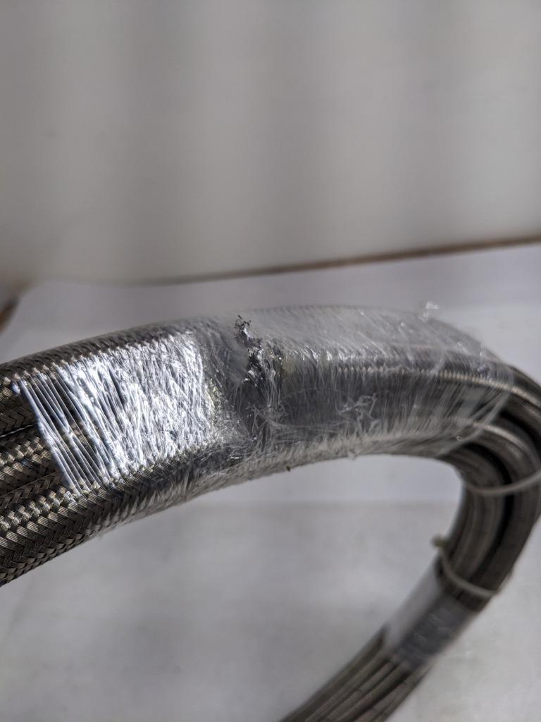 UNBRANDED BRAIDED METALLIC 26' HOSE 5/8" OD 1/2" ID TEFLON LINED NEW R3T3