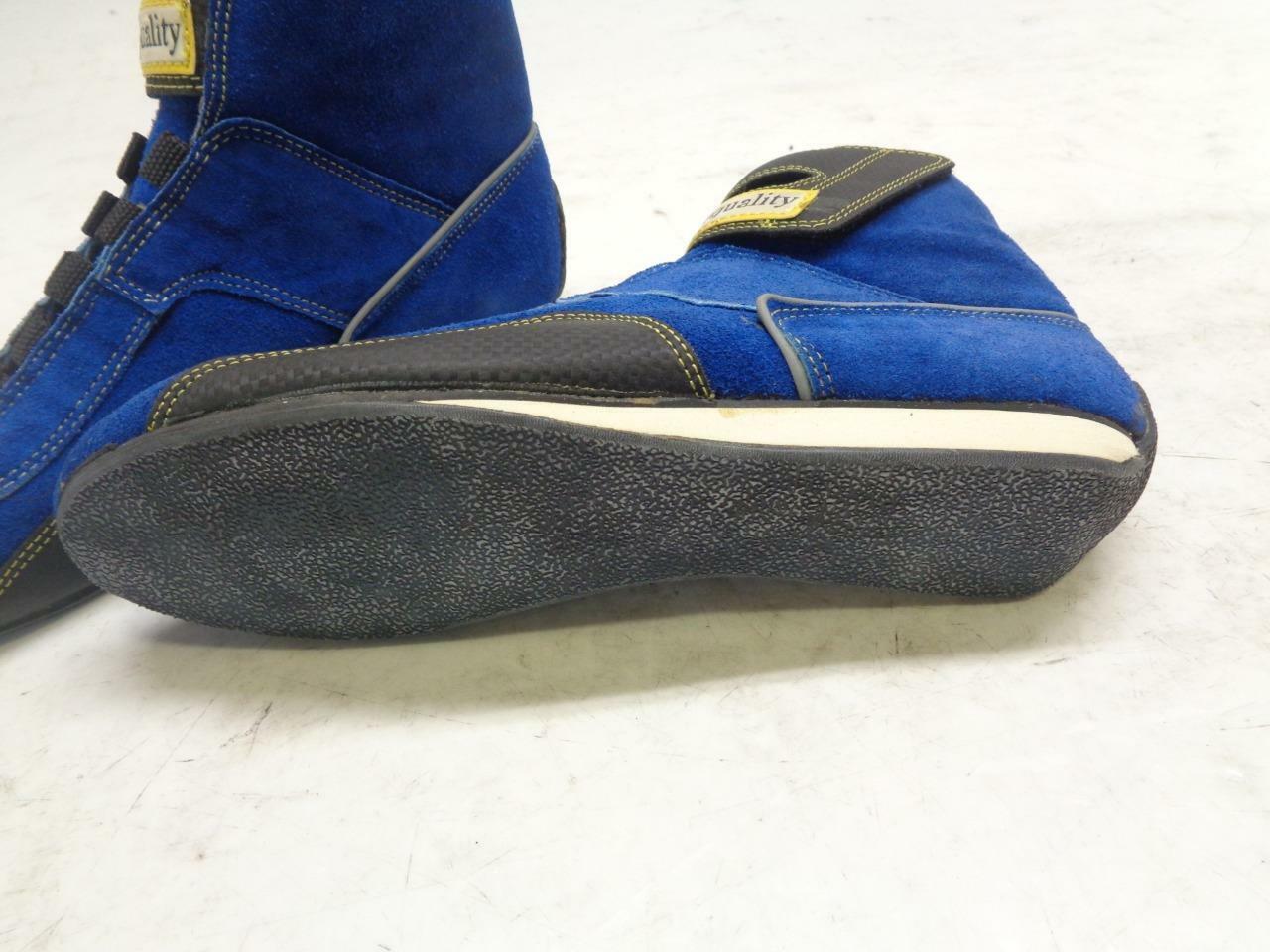 1 PAIR NEW MOTOR QUALITY RACING SHOES ROYAL BLUE SIZE 9-9.5(42) MISSING LACES SR