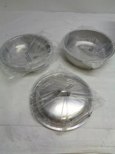 NEW LOT OF 4 ROVSUN 5QT/6L CHAFING STAINLESS STEEL ROUND DISHES SR